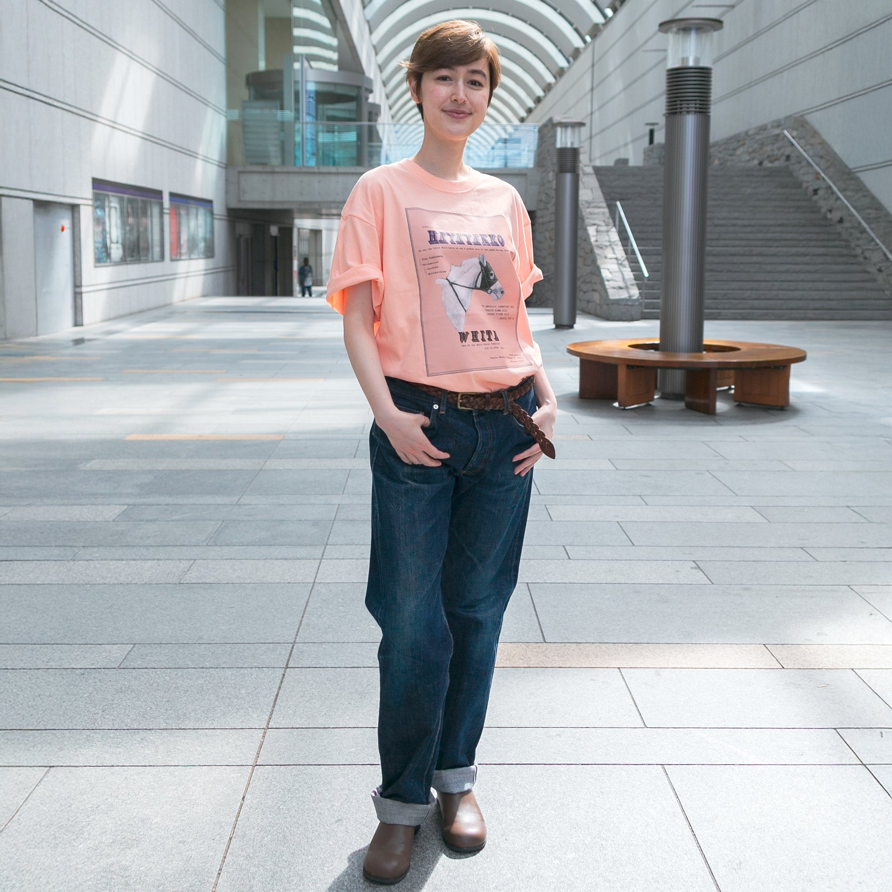 【HORSE GOODS net】ハヤヤッコ・Tシャツ1(ピンク)