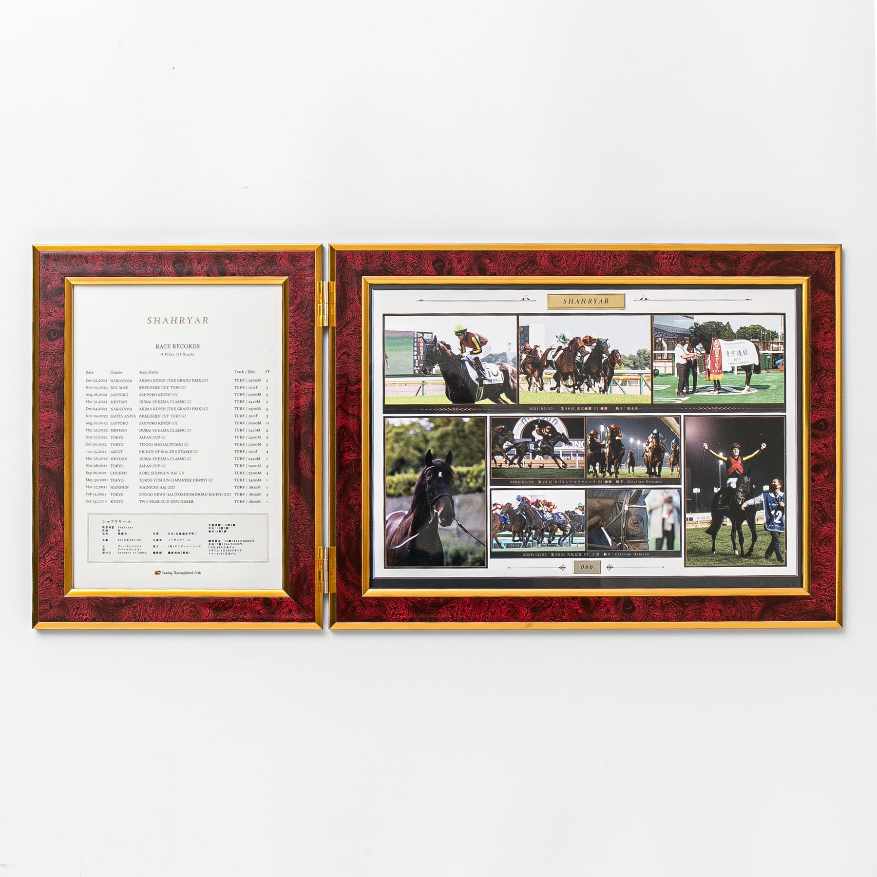 【HORSE GOODS net】シャフリヤール・引退記念写真パネル