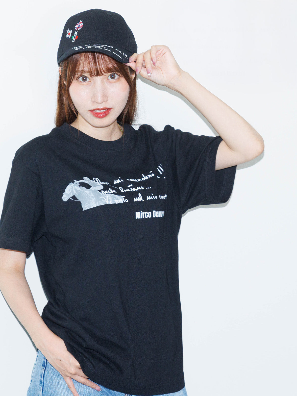 Tシャツ(黒)【M.デムーロ騎手公式応援グッズ】