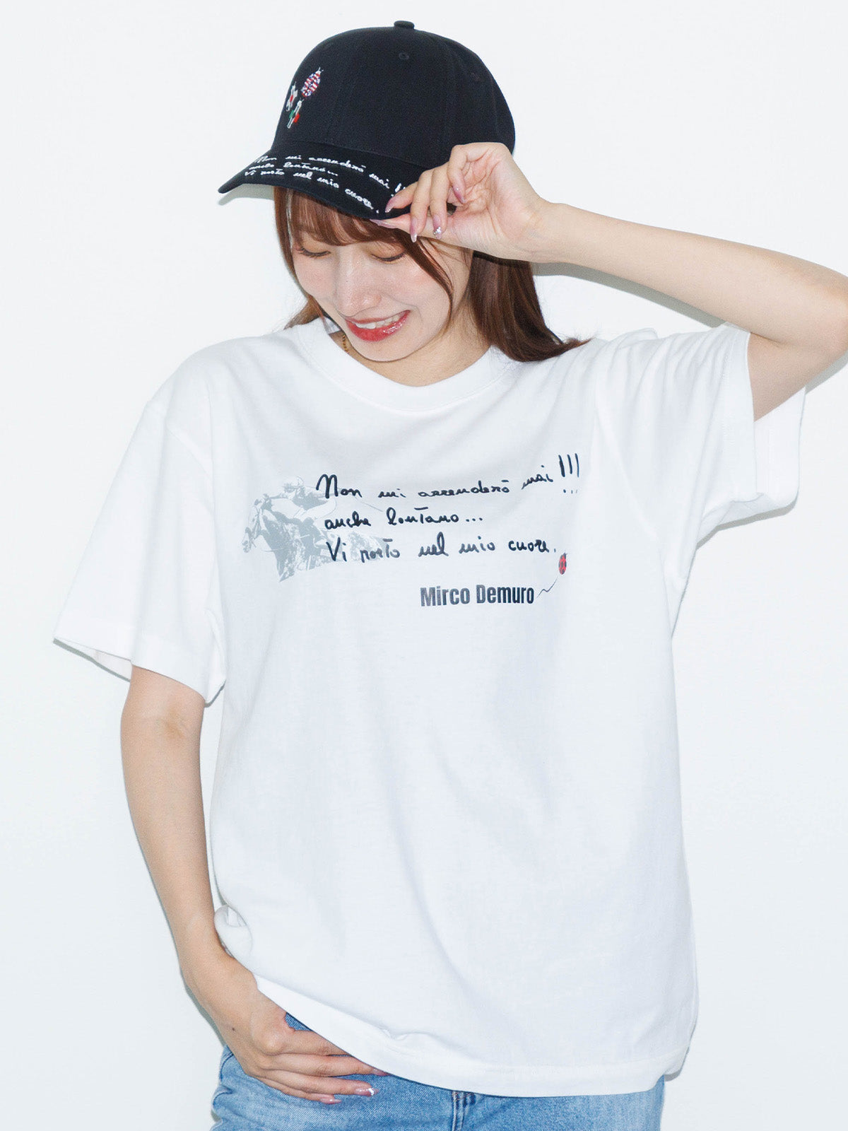 Tシャツ(白)【M.デムーロ騎手公式応援グッズ】