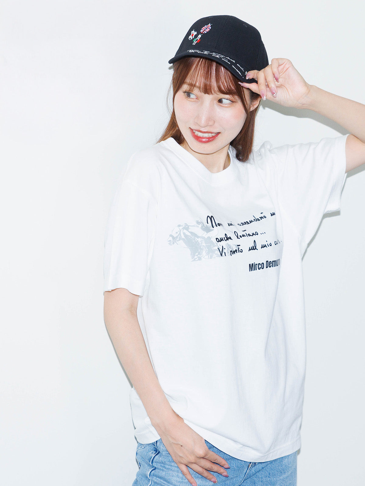 Tシャツ(白)【M.デムーロ騎手公式応援グッズ】