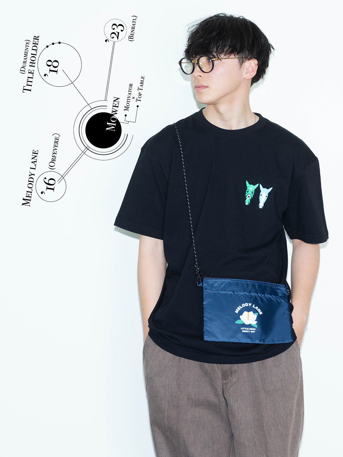 メロディーレーン&タイトルホルダー･Tシャツ(黒)